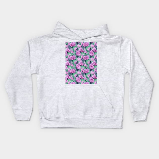 Hydrangea allover Kids Hoodie by Remotextiles